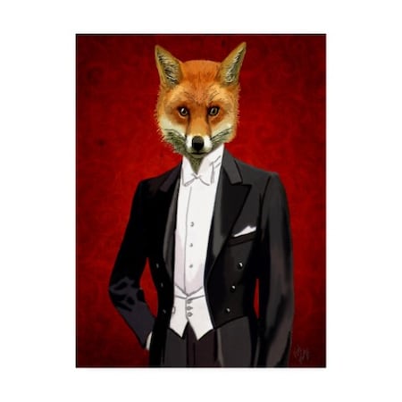 Fab Funky 'Fox In Evening Suit, Portrait' Canvas Art,24x32